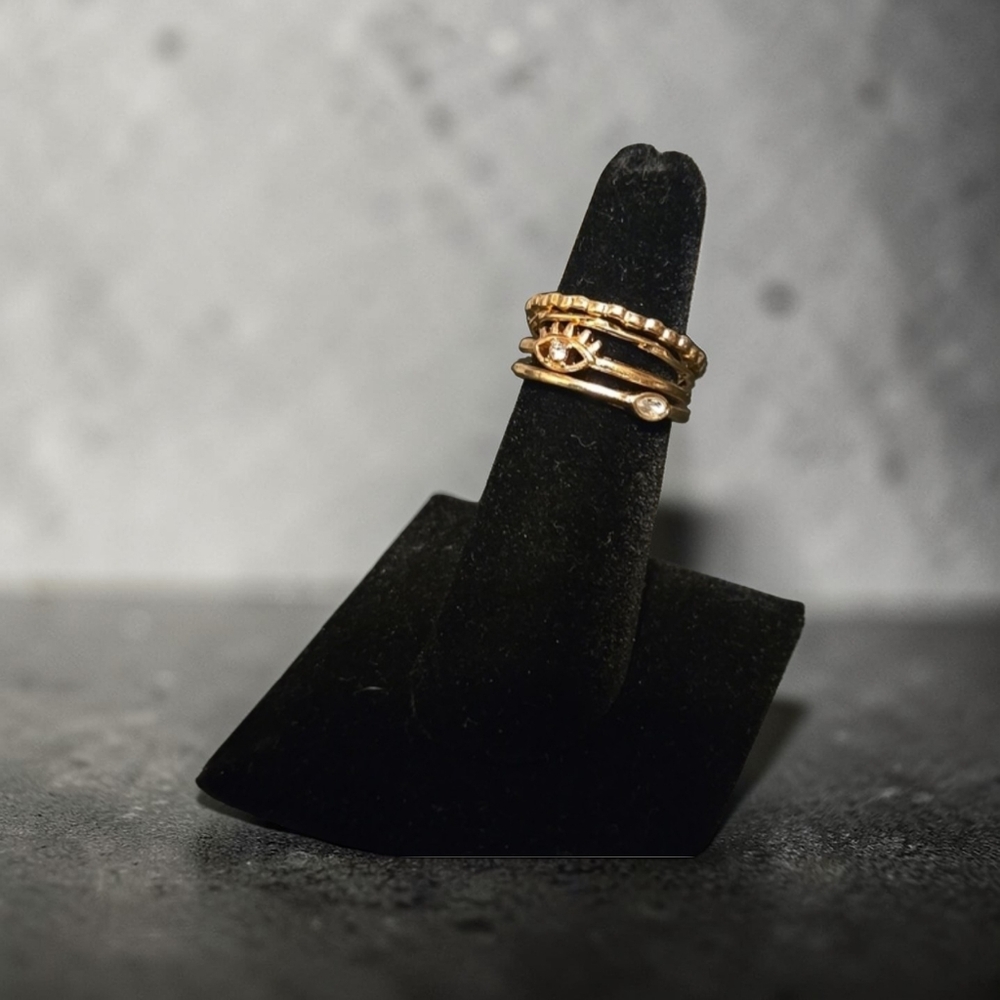 Set Of 4 Gold Stackable Rings - Picture 2 of 5